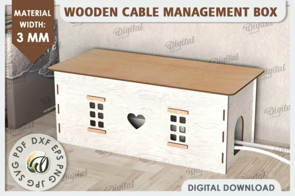 Caja De Madera Para Guardar Cables 2 Creativo Digital