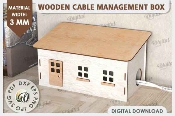 Caja De Madera Para Guardar Cables 3 Creativo Digital