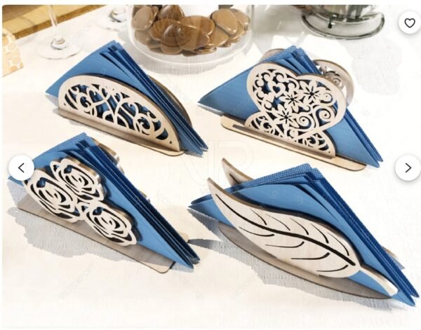 Servilletero Decorativo Corazon Hoja Rosa Creativo Digital