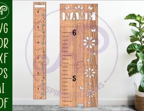 tabla-de-altura-para-ninos-con-diseno-de-flores-de-vid-imperial-creativo-digital Tabla De Altura Para Ninos Con Diseno De Flores De Vid Imperial Creativo Digital