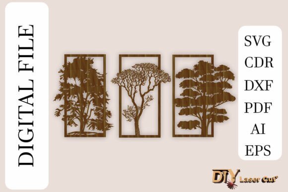 Triptico De Arboles Creativo Digital