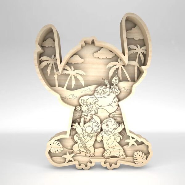 Adorno De Lilo Y Stich 3d En 10 Capas Creativo Digital