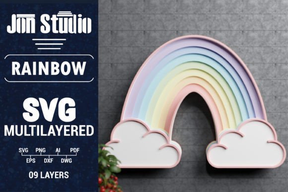 Arcoiris En 3d Creativo Digital