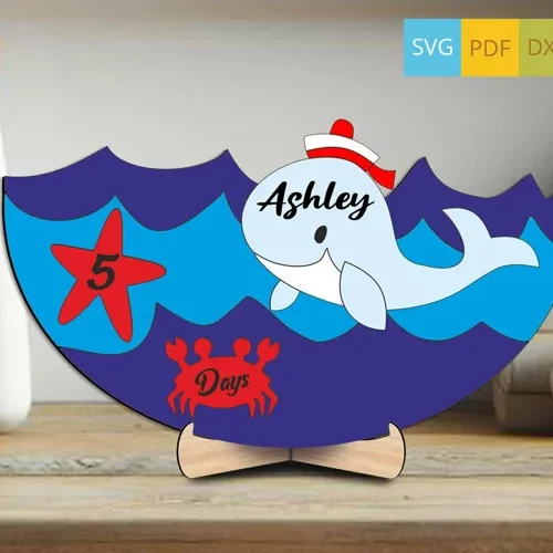 Ballena Intercambiable Con Hitos Del Bebe Creativo Digital