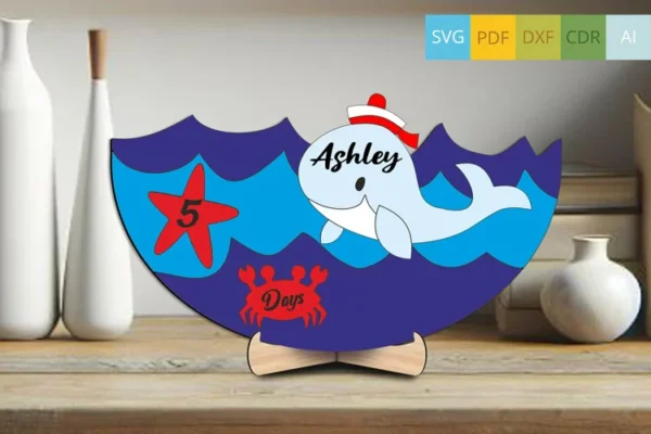 Ballena Intercambiable Con Hitos Del Bebe Creativo Digital