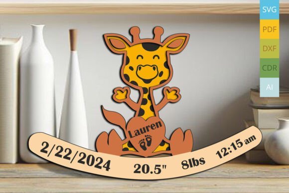 Cartel De Anuncio De Nacimiento De Jirafa Creativo Digital