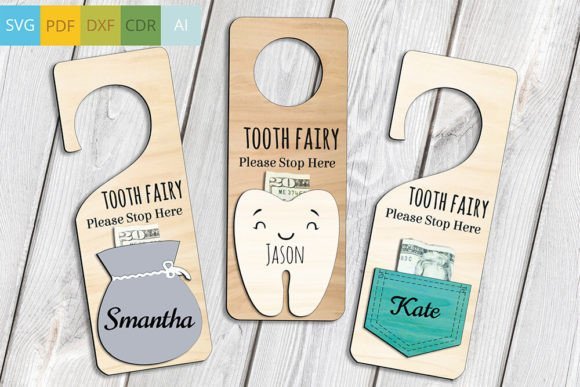 Colgador De Puerta Con Forma De Hada De Los Dientes Para Dinero Creativo Digital