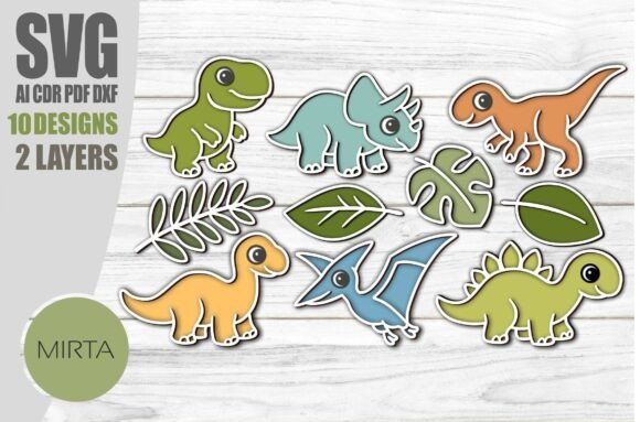 Dinosaurios En Capas Creativo Digital