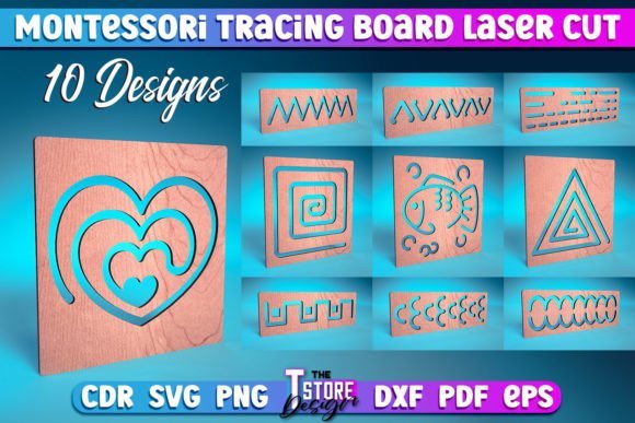 Tablero De Trazado Montessori 5 Creativo Digital