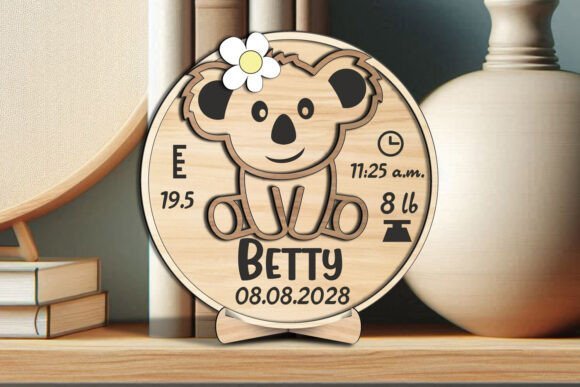 Tablero Redondo Con Anuncio De Bebe Koala Creativo Digital