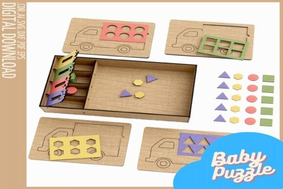 Camiones De Madera Formas Y Colores Creativo Digital