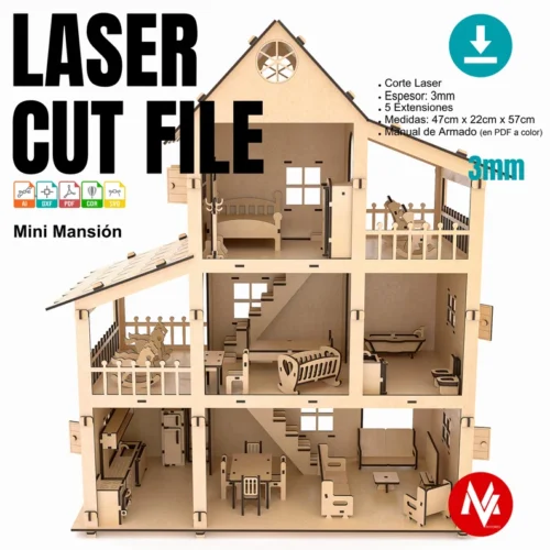 Casa De Muneca De 3 Pisos Creativo Digital