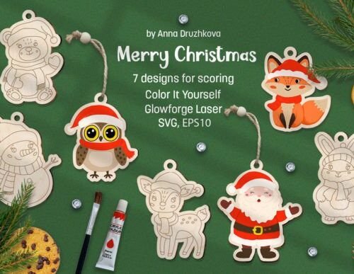 Juego De Diseno De Feliz Navidad Creativo Digital