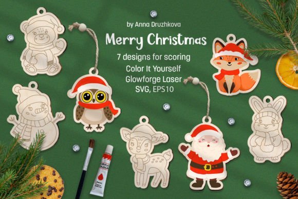 Juego De Diseno De Feliz Navidad Creativo Digital