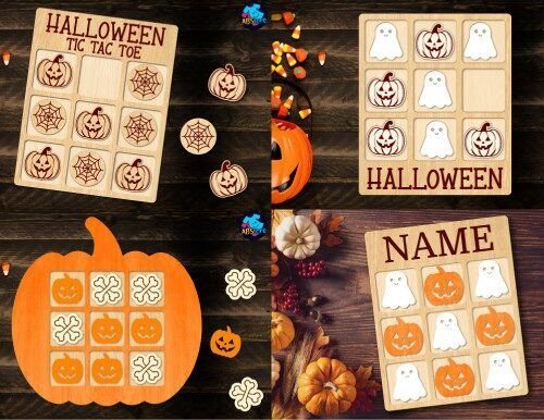 Juego De Tres En Raya De Halloween Creativo Digital