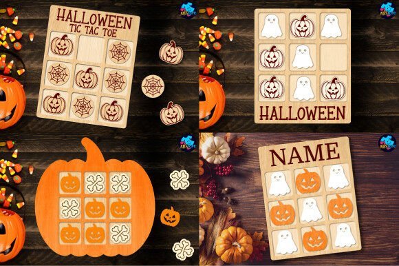 Juego De Tres En Raya De Halloween Creativo Digital