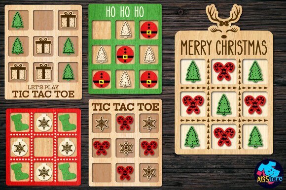 Juego De Tres En Raya Navideno Creativo Digital