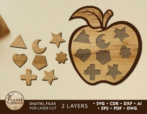 Juguete Clasificador De Formas De Manzana Creativo Digital