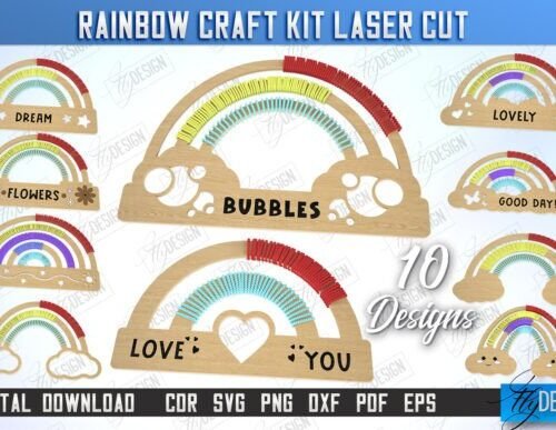 Kit De Manualidades De Arcoiris Para Ninos Creativo Digital