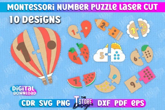 Rompecabezas De Numeros Montessori Creativo Digital