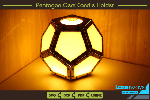 Candelabro Con Gemas En Forma De Pentagono Y Base De Bayoneta Creativo Digital