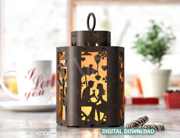 Elegancia De San Valentin Portavelas 2 Creativo Digital