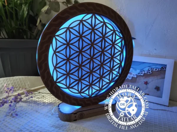 Flor De La Vida Lampara Decorativa Led Creativo Digital