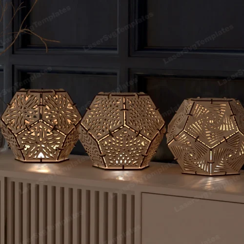 Lampara De Mesa Dodecaedro Creativo Digital