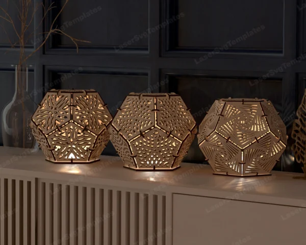 Lampara De Mesa Dodecaedro Creativo Digital