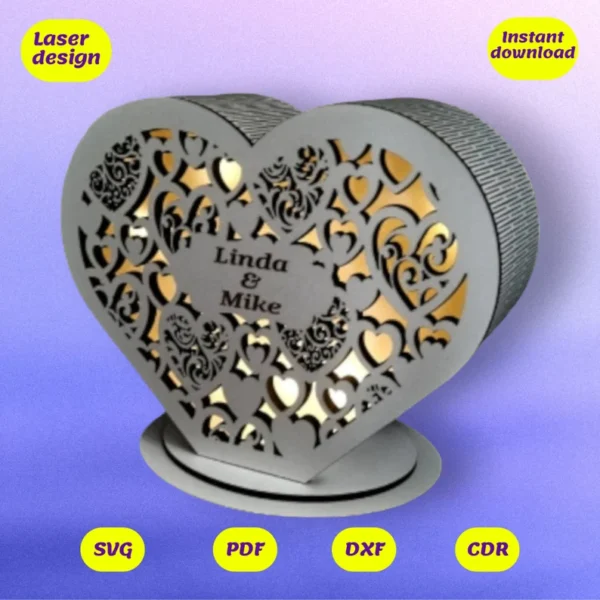 Lampara En Forma De Corazon Creativo Digital