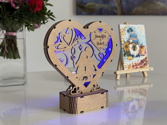 Lampara Led Personalizada Con Forma De Corazon Creativo Digital