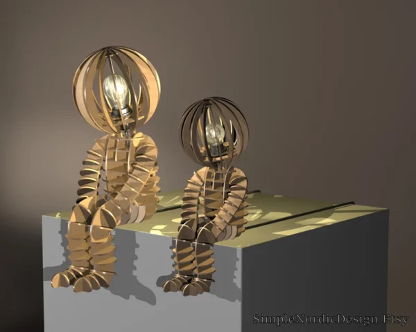 Pantalla De Lampara De Mesa De Figura Humana Creativo Digital