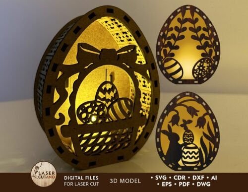Paquete De Faroles Decorativos Con Forma De Huevo De Pascua Creativo Digital