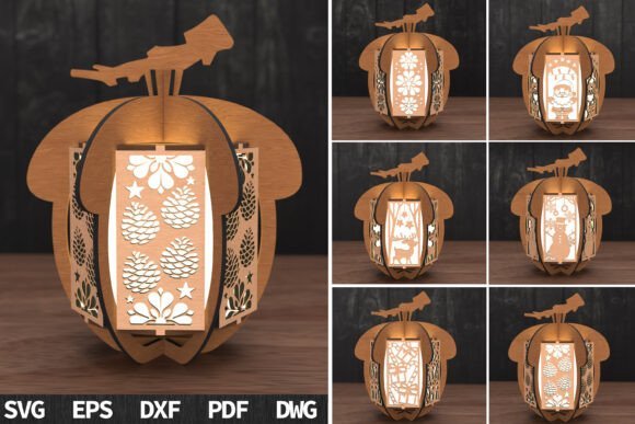 Paquete De Faroles Navidenos Con Forma De Pina Creativo Digital