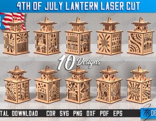 Paquete De Linternas Del 4 De Julio Creativo Digital