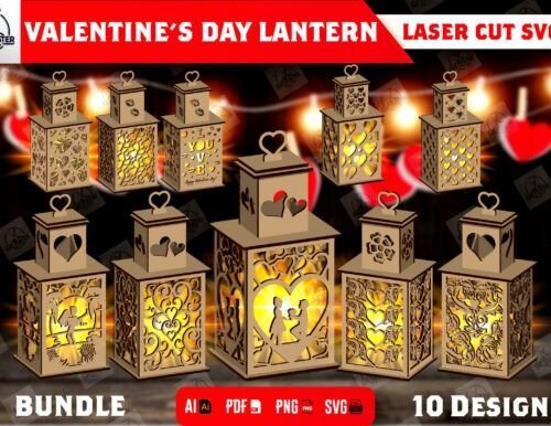 Paquete De Linternas Para El Dia De San Valentin Creativo Digital