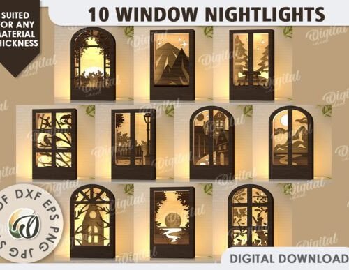 Paquete De Luces Nocturnas Led Para Ventanas Creativo Digital