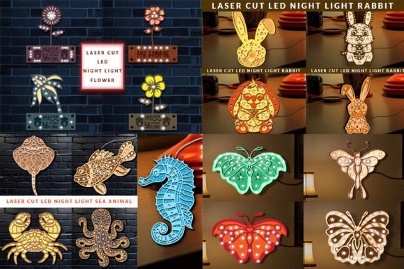 Paquete Svg De Luz Led Nocturna Creativo Digital