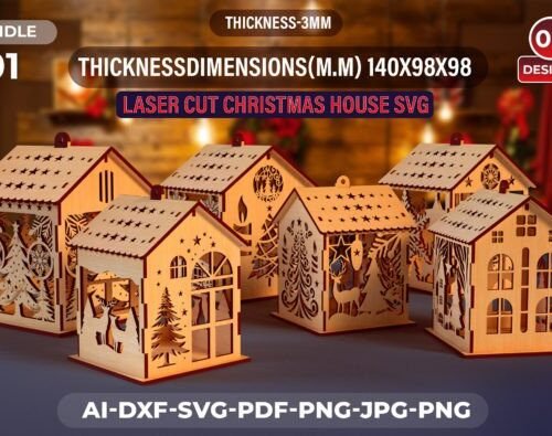 Conjunto De Casa Navidena Creativo Digital