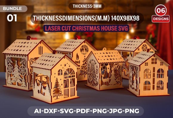 Conjunto De Casa Navidena Creativo Digital