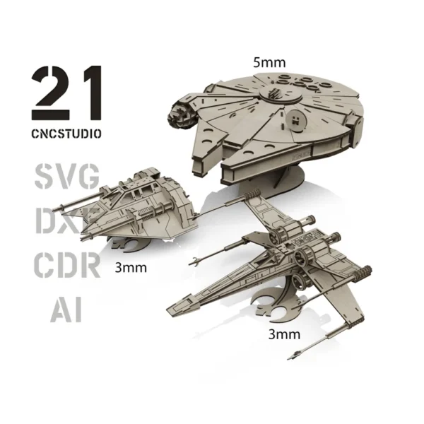 Conjunto De Nave Espacial Millennium Creativo Digital