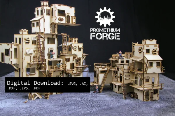 Conjunto De Terreno De Shanty Town Creativo Digital