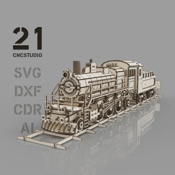 Locomotora De Construccion De Madera De Tren De Vapor Creativo Digital