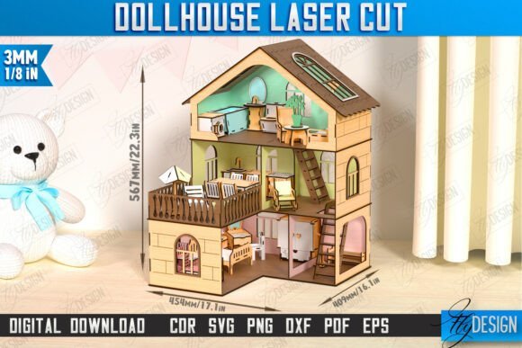 Paquete De Muebles Para Casa De Munecas Creativo Digital