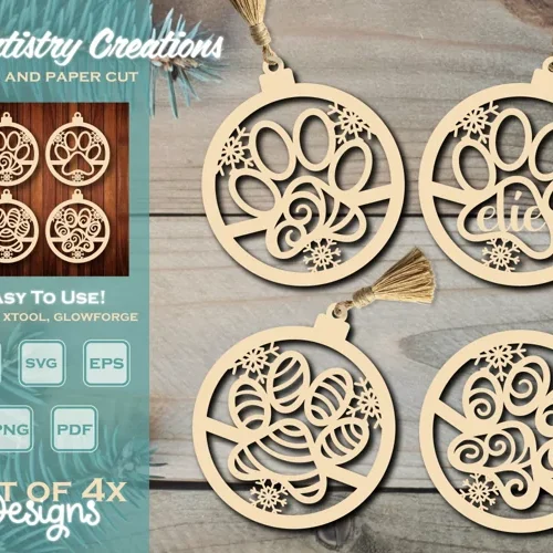 4 Plantillas De Diseno Adornos Navidenos Con Forma De Pata Creativo Digital