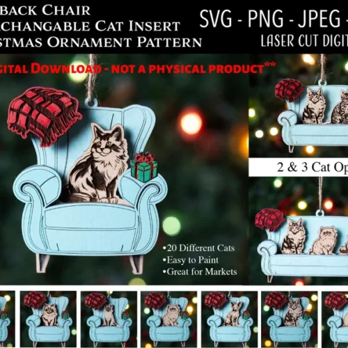 Adorno De Sillon De Navidad De Raza De Gato Creativo Digital
