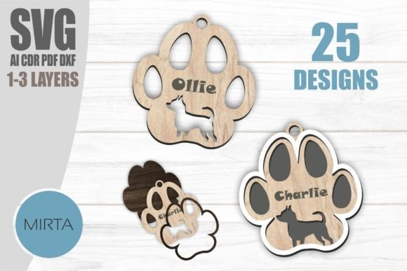 Adorno Navideno Con Forma De Pata De Perro Creativo Digital