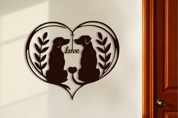 Arte De Pared De Perro Enamorado Para San Valentin 2 Creativo Digital