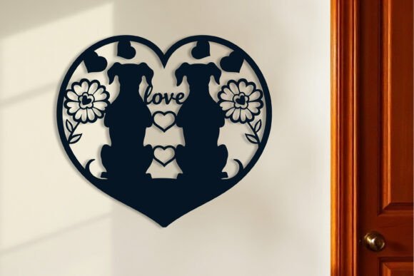 Arte De Pared De Perro Enamorado Para San Valentin 3 Creativo Digital