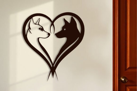Arte De Pared De Perro Enamorado Para San Valentin 4 Creativo Digital